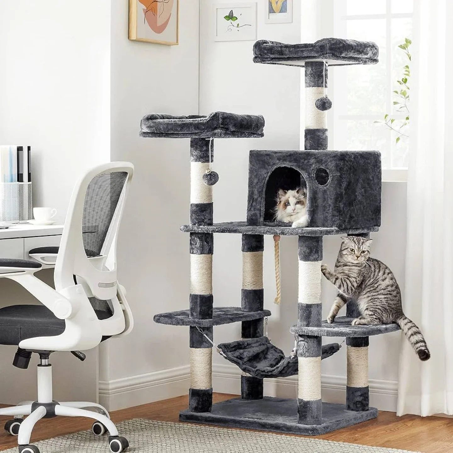 Feandrea Cat Tree Condo - Grey image indicator(8)