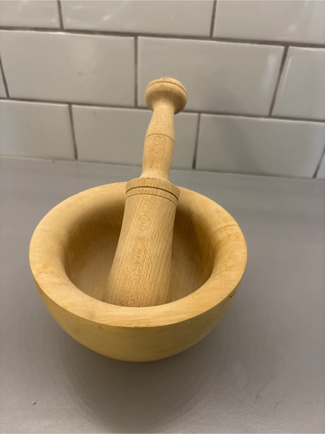 Wooden Mortar and Pestle Set