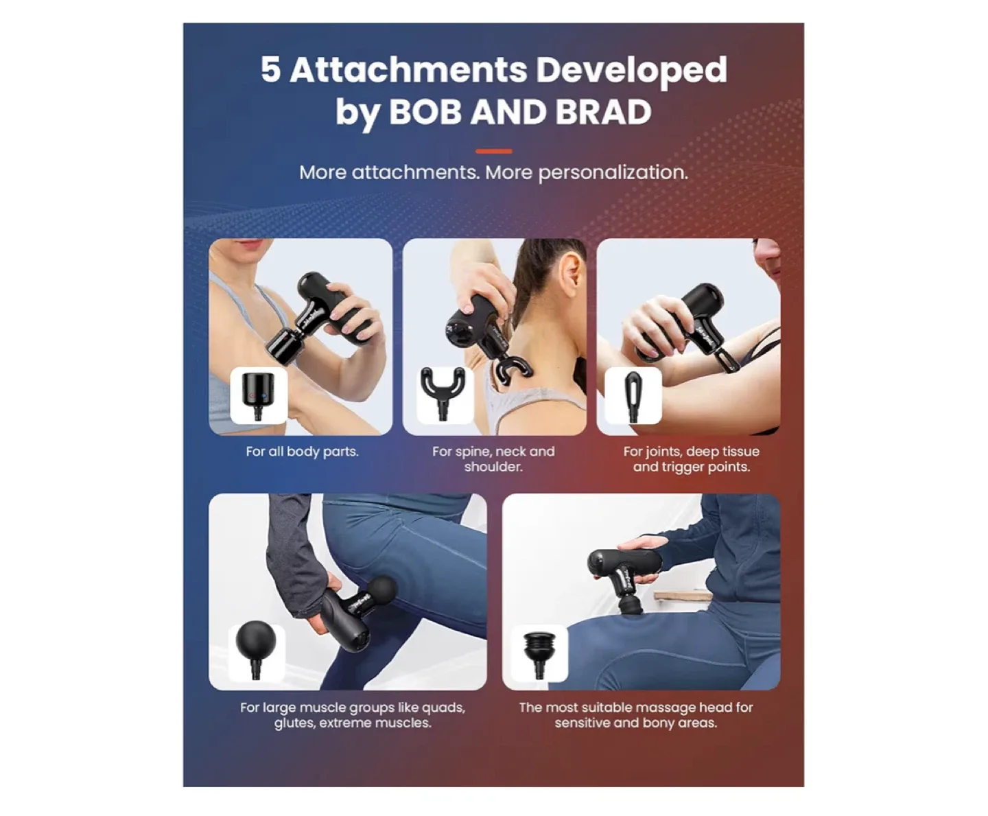 Bob and Brad Massage Gun with Attachments image indicator(7)