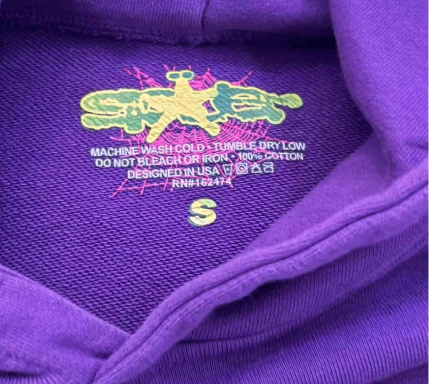 Sp5der Purple Hoodie Size S image indicator(2)