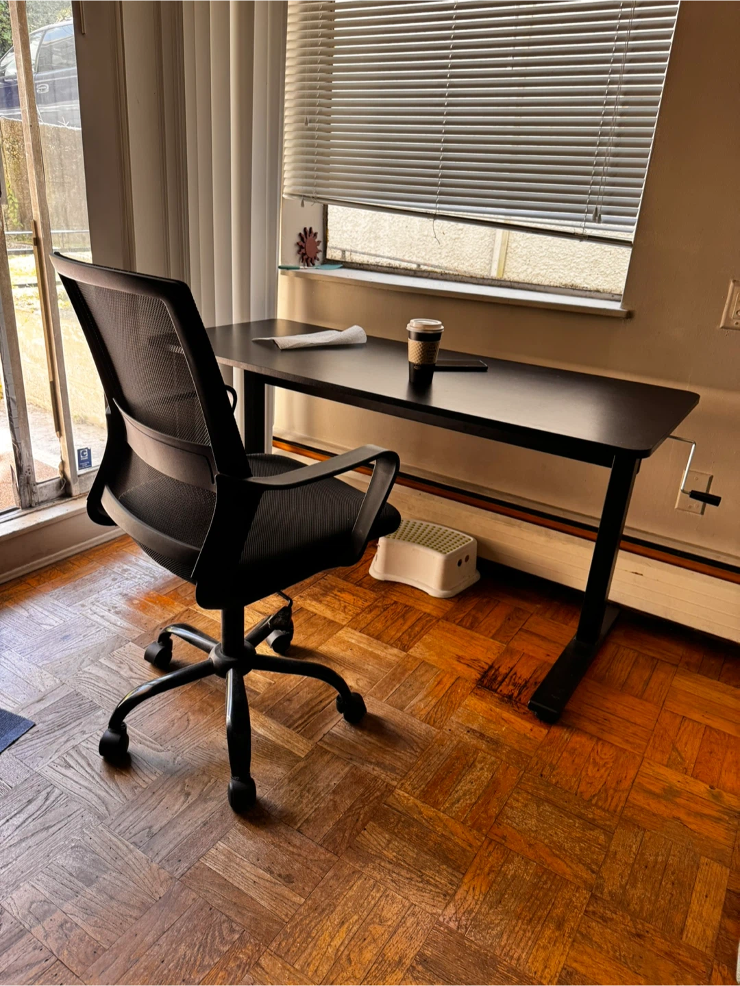 Black Desk and Office Chair Set
