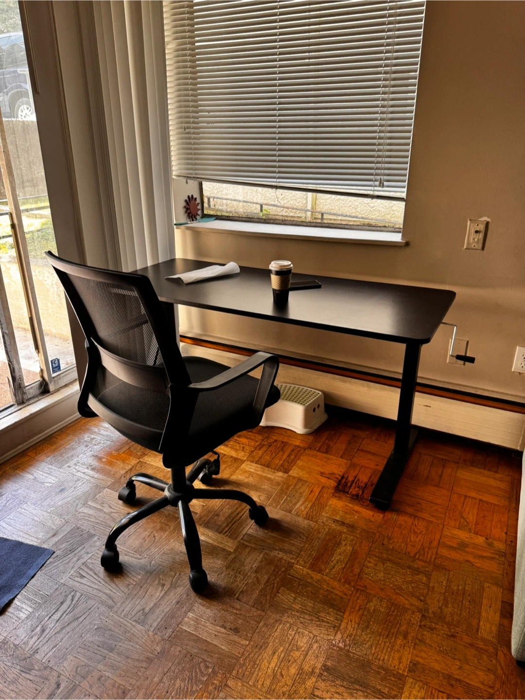 Black Desk and Office Chair Set - photo 2