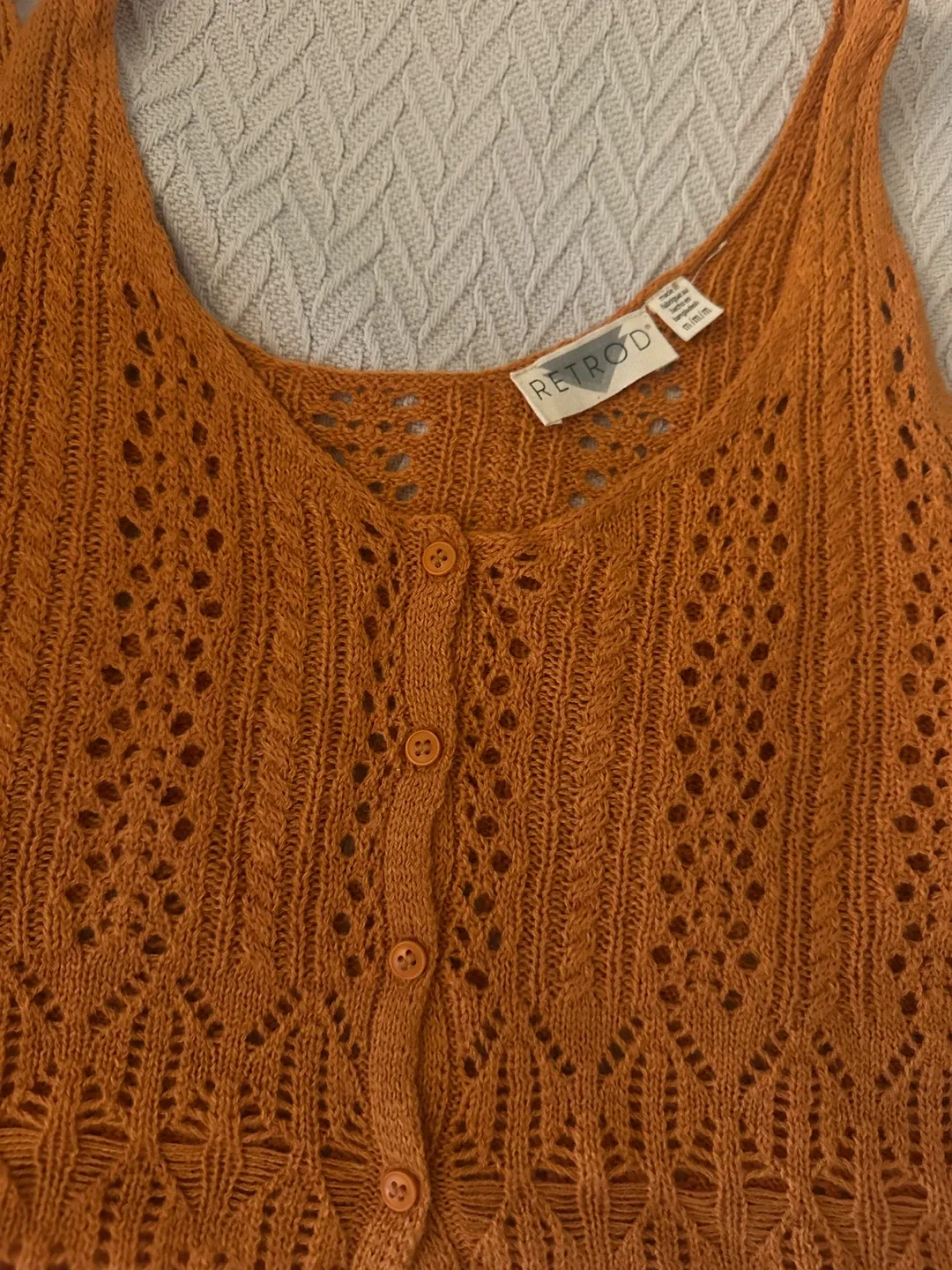 RETROD' Orange Knit Tank Top - Size M image indicator(2)