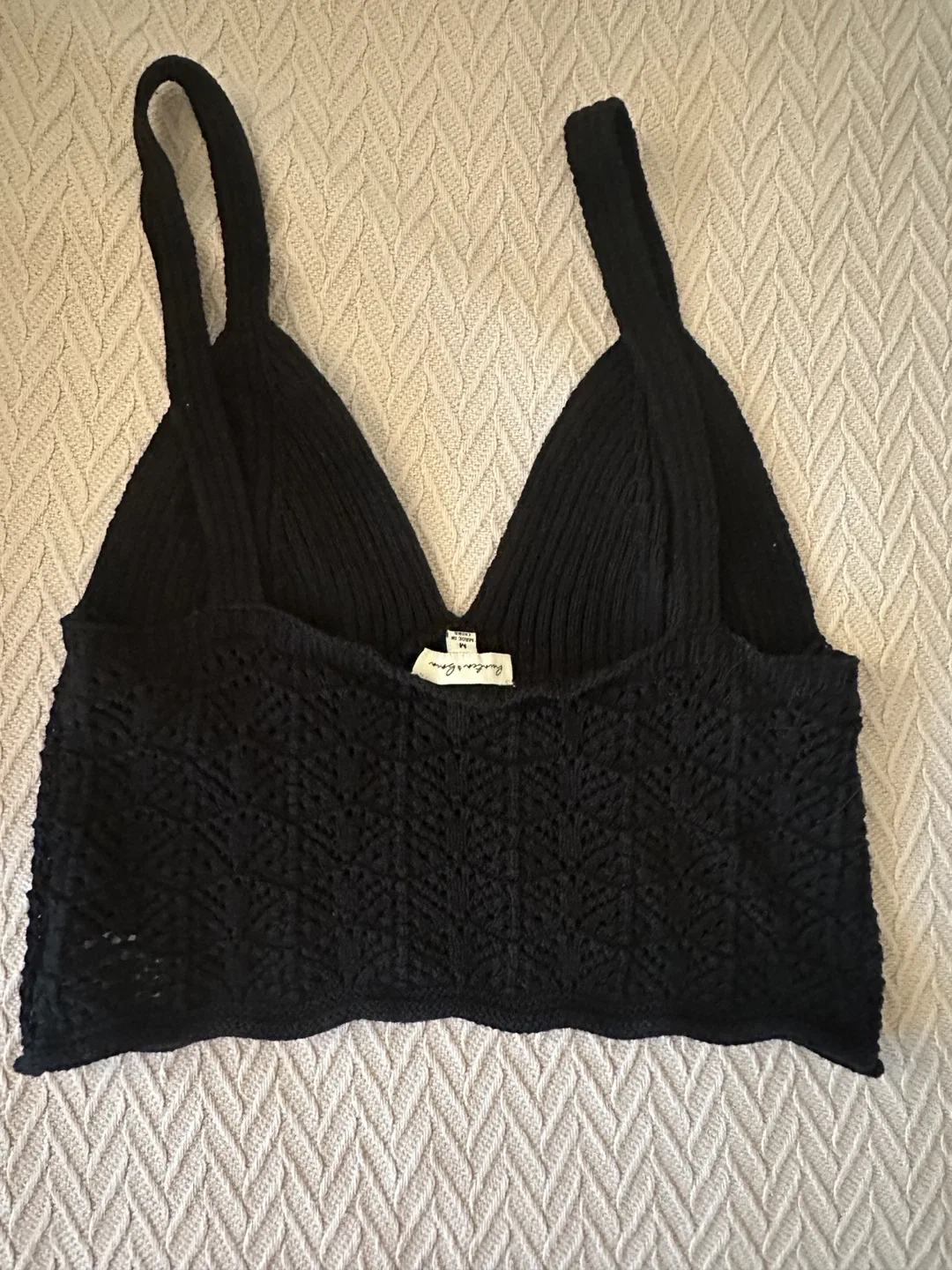 Free People Black Knit Bralette - Size M image indicator(2)