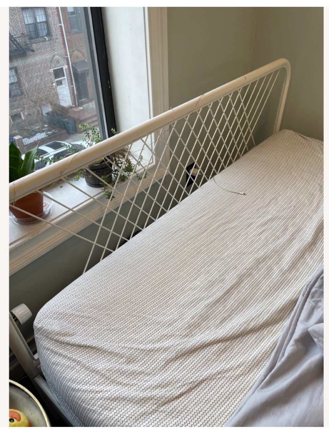 IKEA White Metal Queen Bed Frame - photo 2