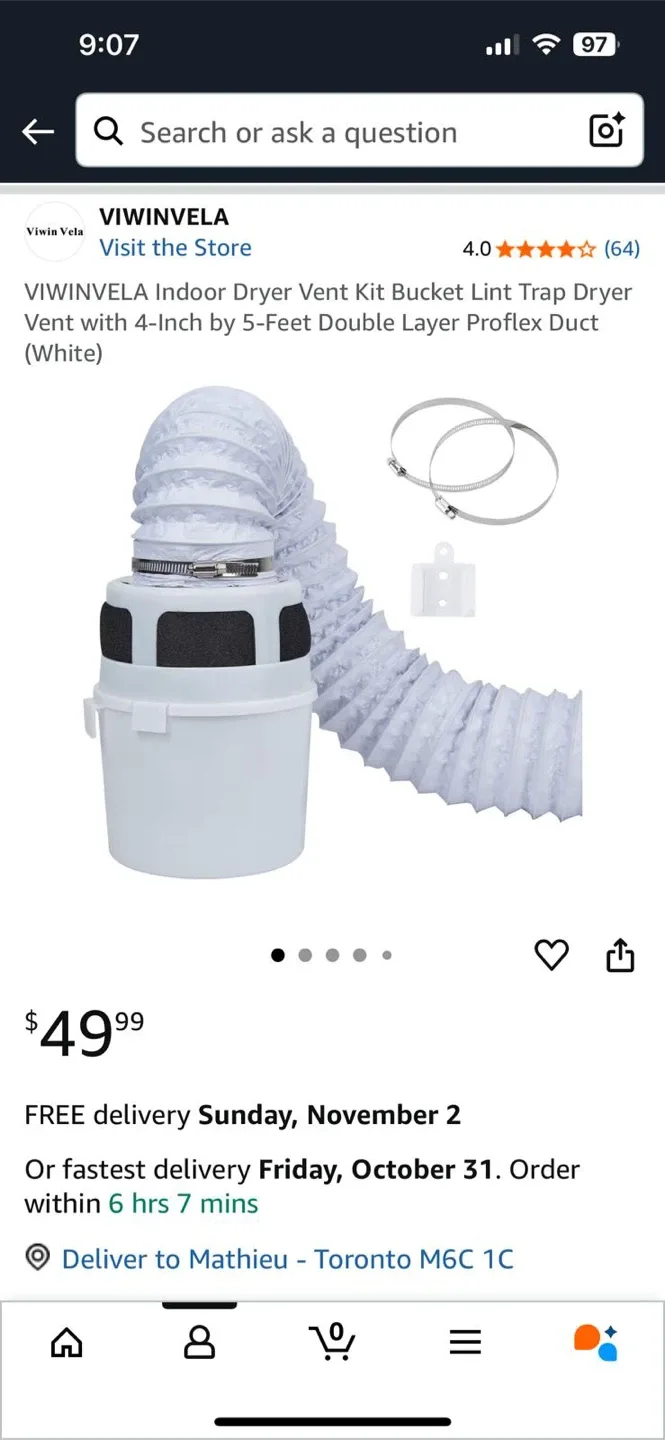 Black+Decker BCED37 Portable Clothes Dryer (Free vent/dolly) image indicator(2)