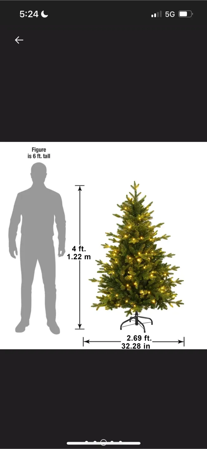 New Lighted Spruce Christmas Tree, Artificial Christmas Tree 4’ image indicator(3)