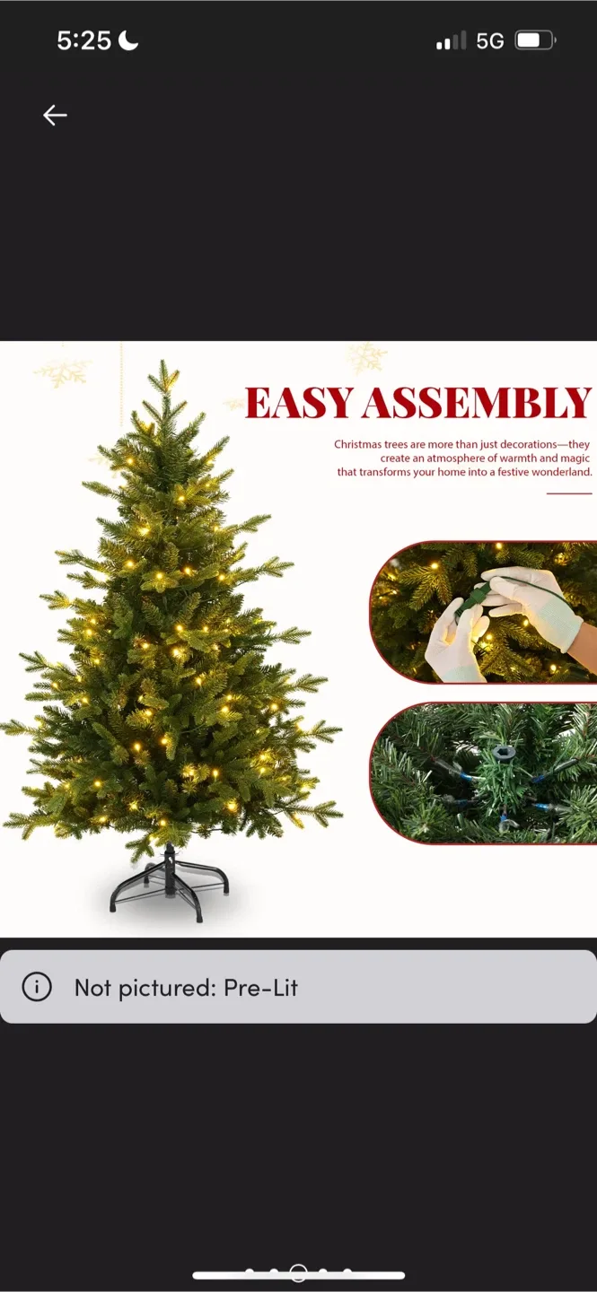 New Lighted Spruce Christmas Tree, Artificial Christmas Tree 4’ image indicator(8)