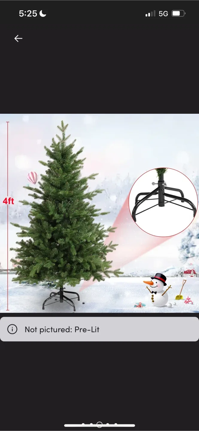 New Lighted Spruce Christmas Tree, Artificial Christmas Tree 4’ image indicator(9)