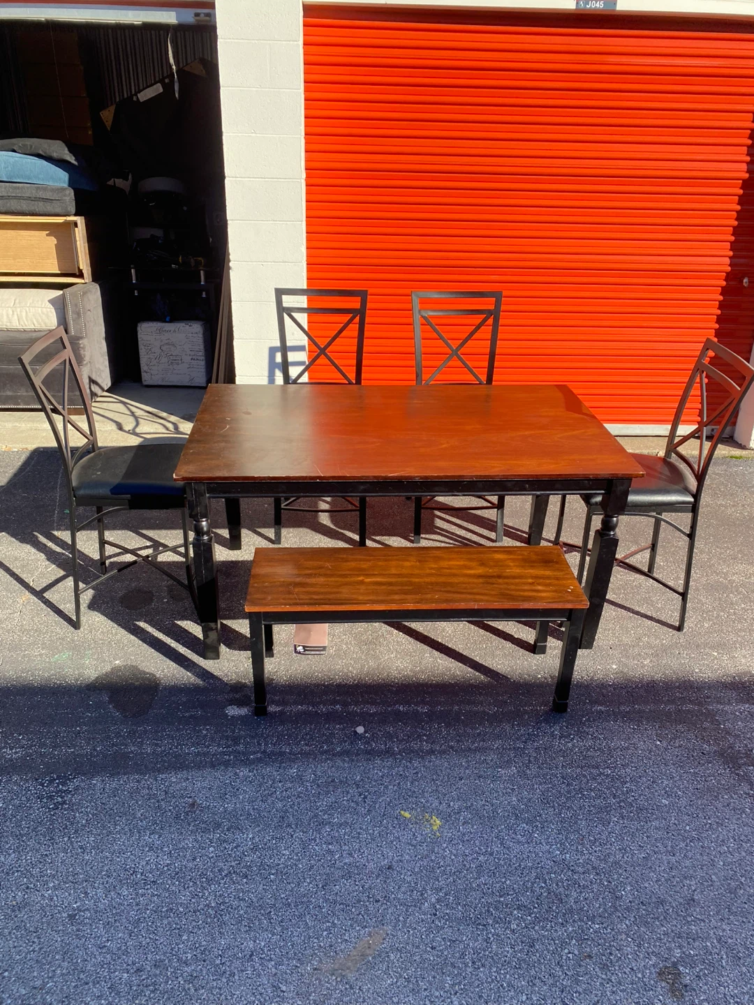 Dining Table Set with 4 Chairs & Bench