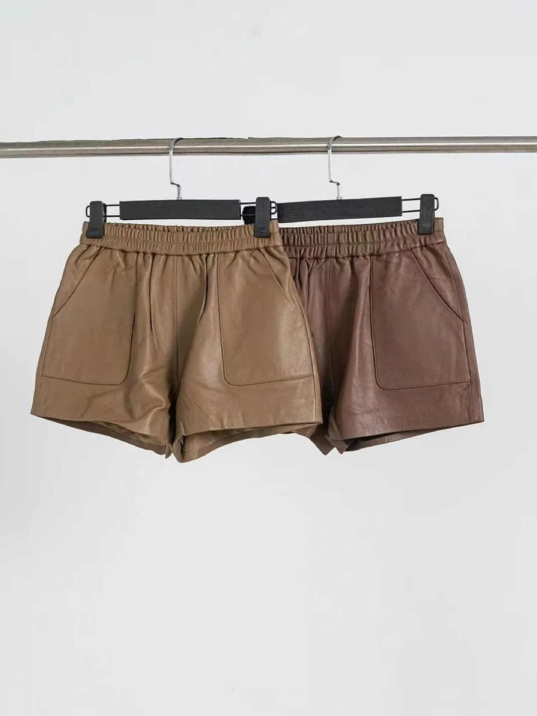 Brand New Lamb Leather Shorts - two colors image indicator(3)