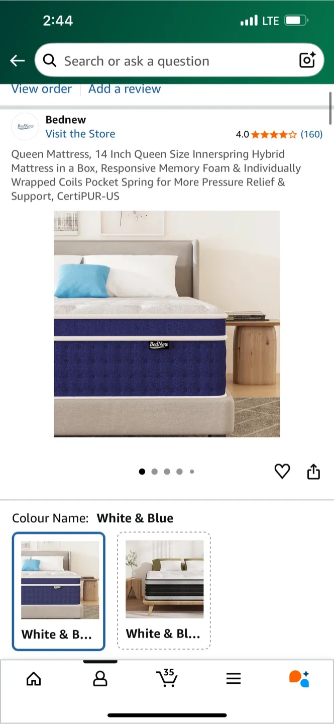 Bednew Queen Mattress, 14 Inch, New