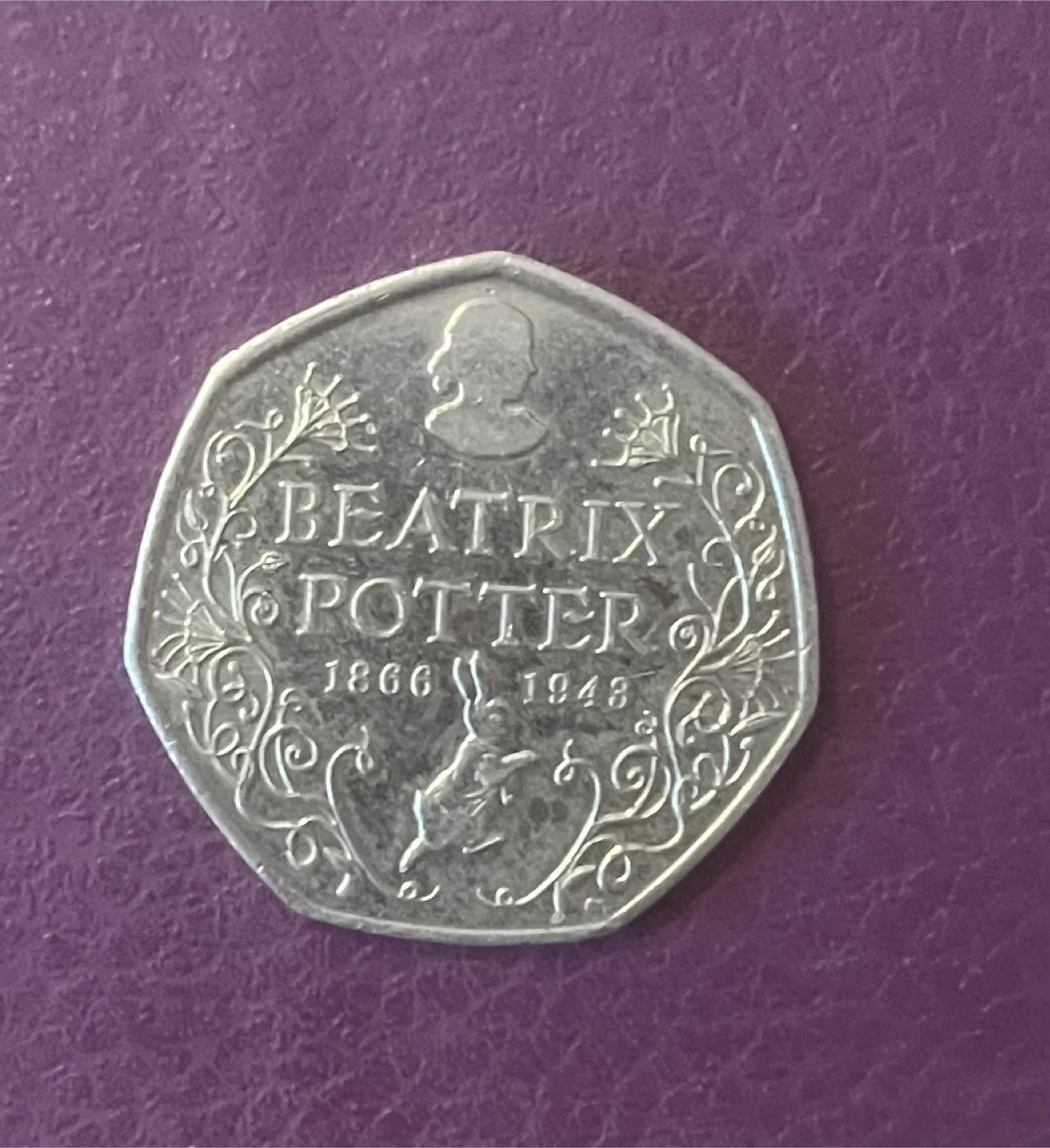 Uk 🇬🇧 Beatrix Potter 50 Pence Coin - 2016 thumbnail