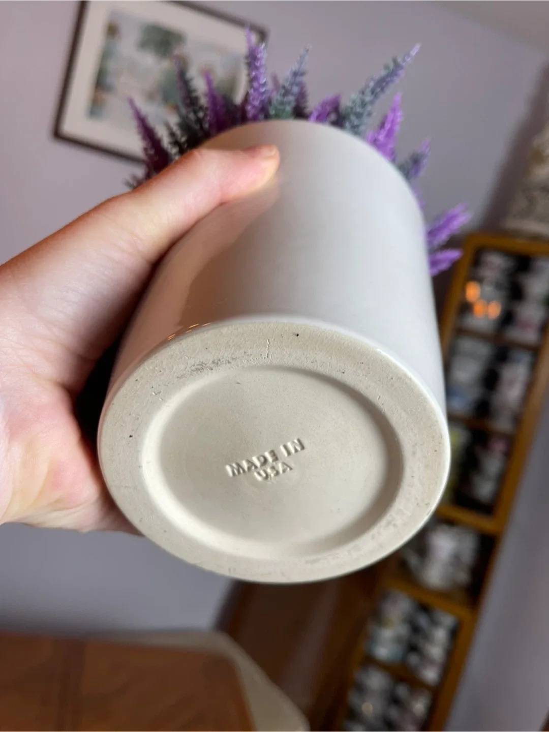 Artificial Lavender Plant in White Pot image indicator(4)