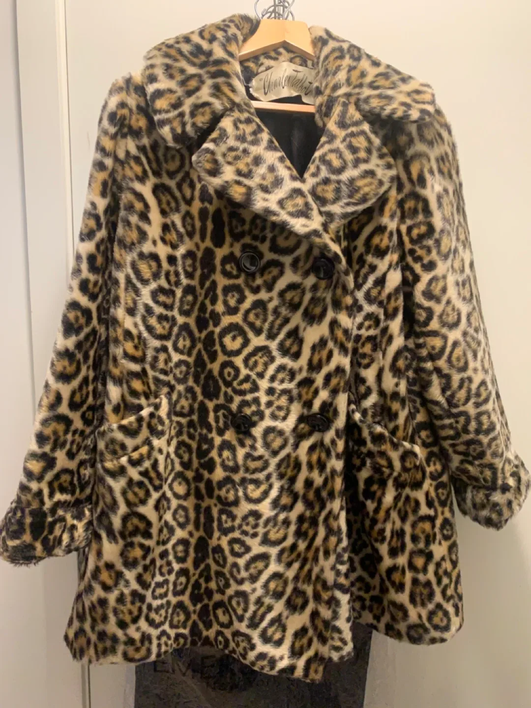 Vintage Leopard Faux Fur Coat