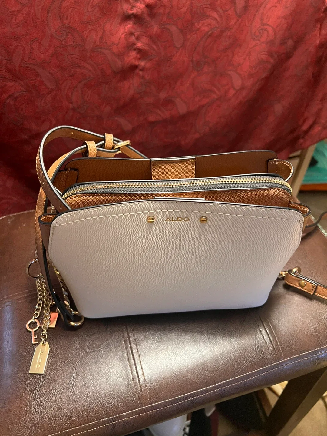 ALDO Crossbody Bag - White & Brown image indicator(2)