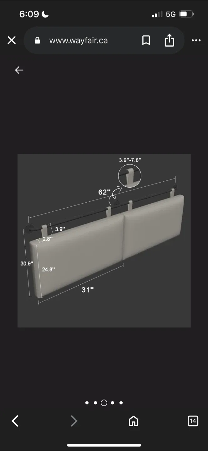 New Wayfair King Size Headboard Beige image indicator(3)