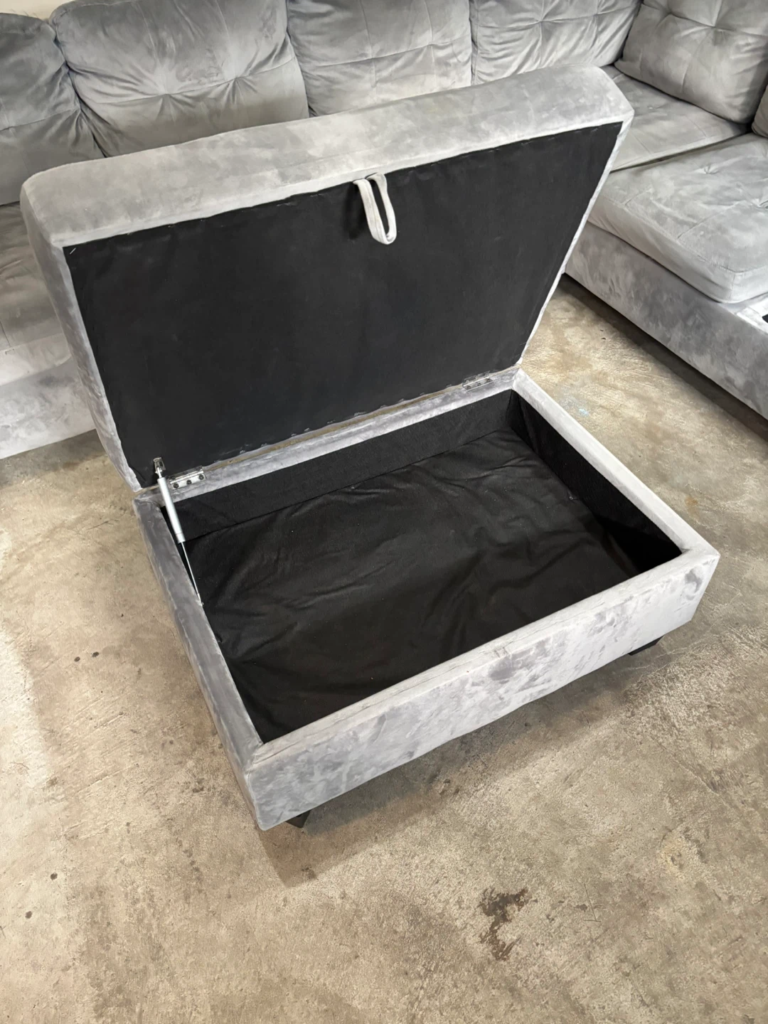 Grey Sectional Sofa with Storage Ottoman - photo 5