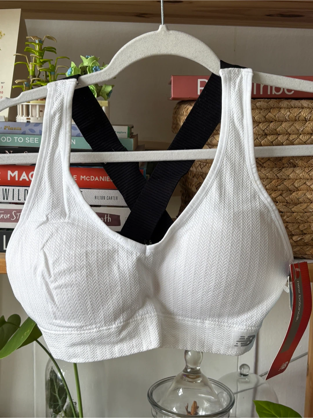 New Balance White Sports Bra