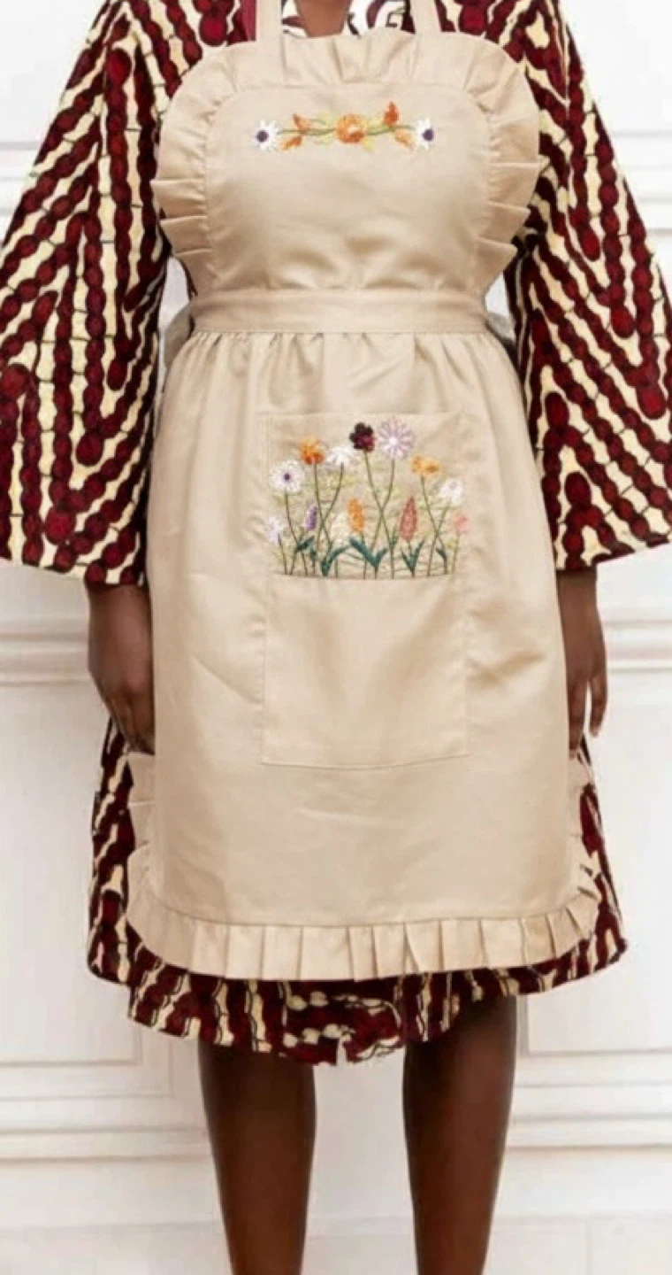 Floral Embroidered Apron