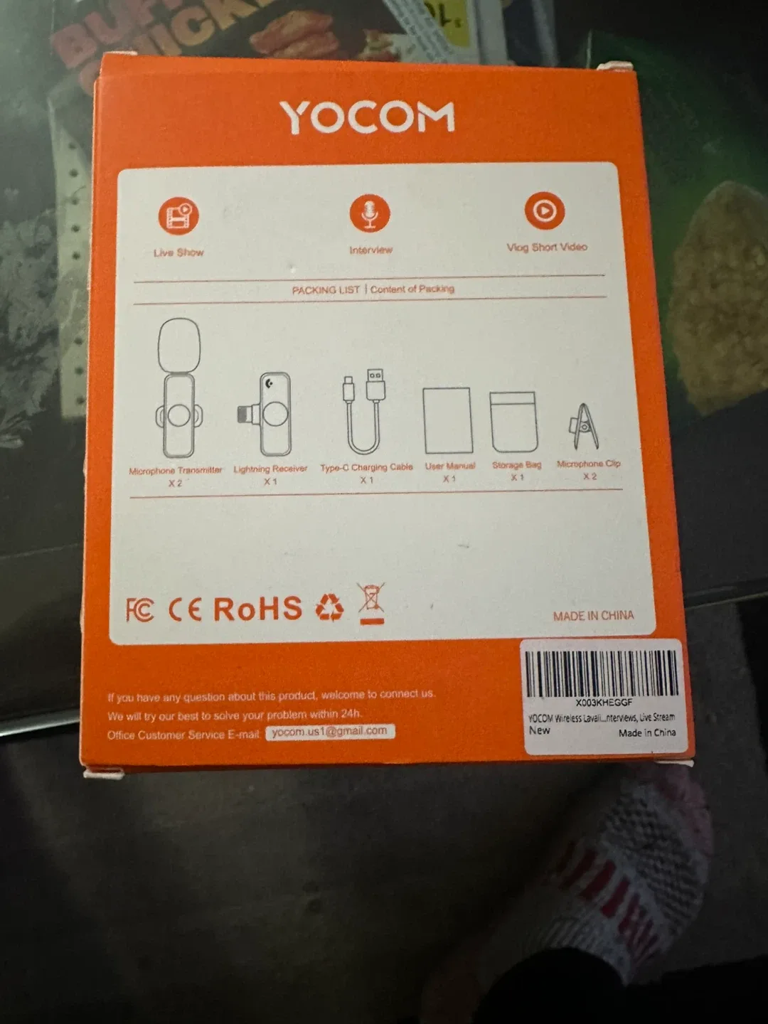 New YOCOM Wireless Lavalier Microphone image indicator(3)