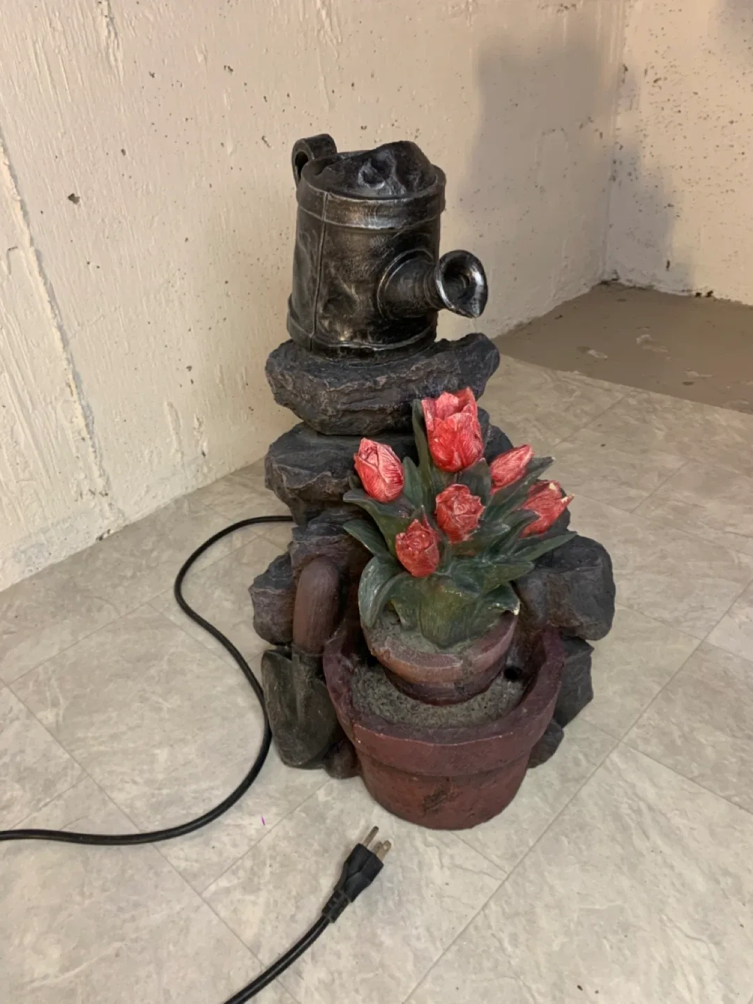 Watering Can and Flower Fountain - outdoor garden decor image indicator(2)