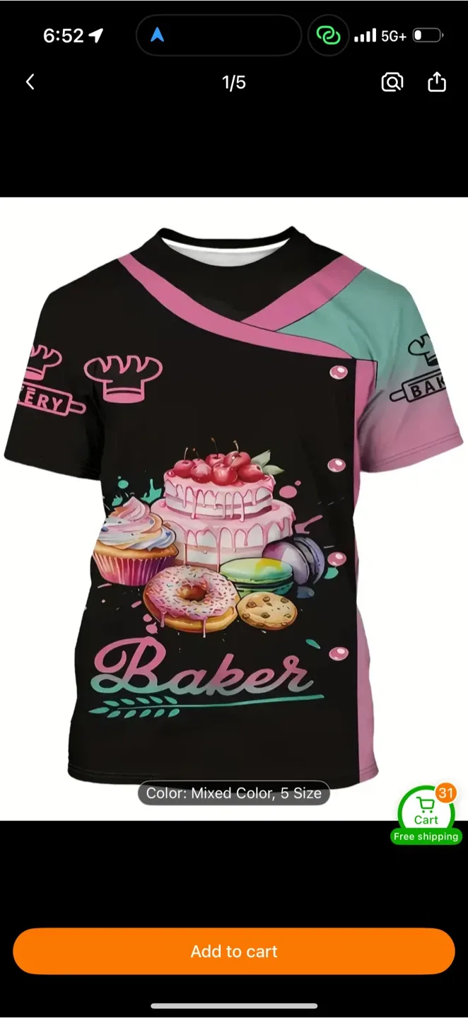 Baker T-Shirt - Mixed Colour, Size 5 thumbnail