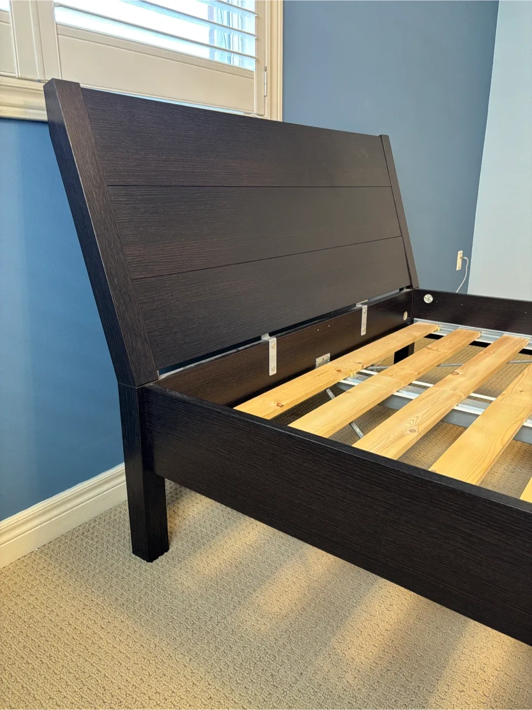 Ikea Dark Brown Bed Frame (Double) image indicator(4)