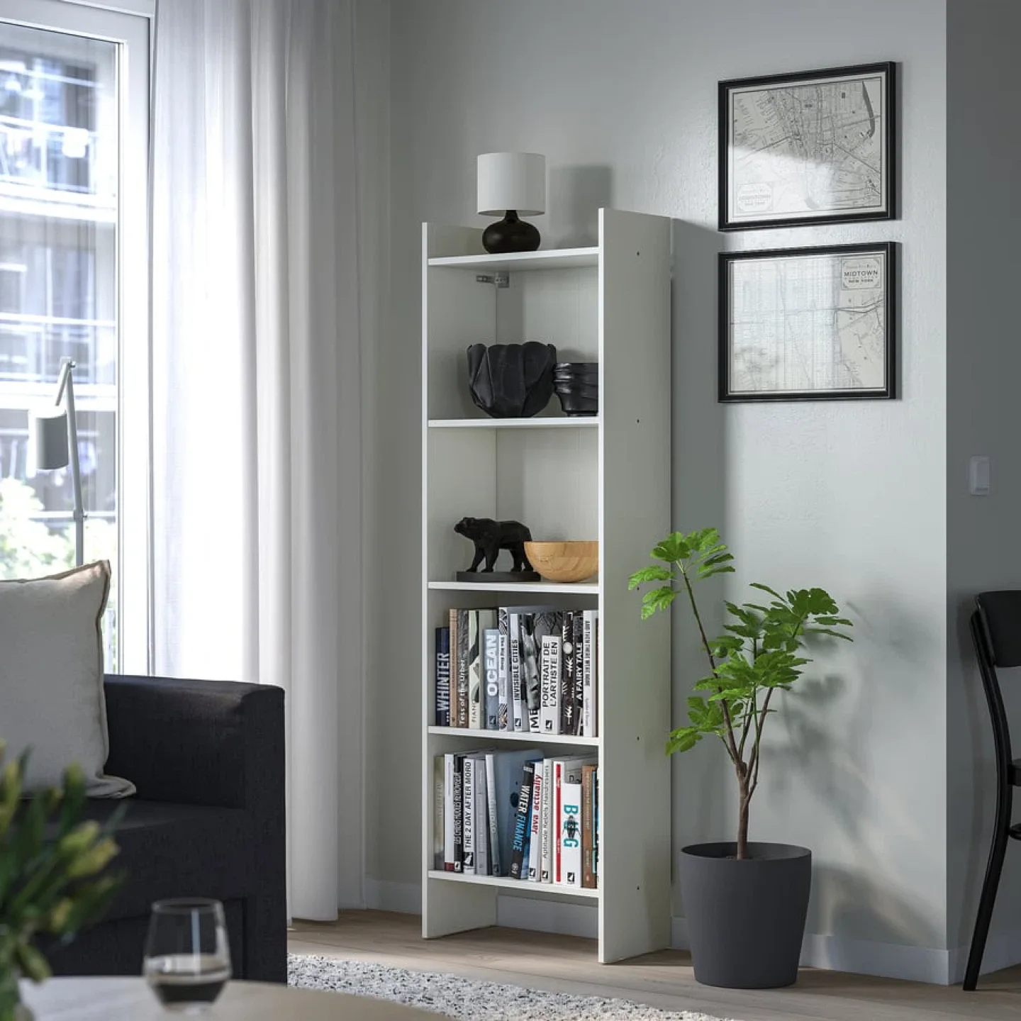 IKEA BAGGEBO White Bookcase - 50x25x160 cm image indicator(4)