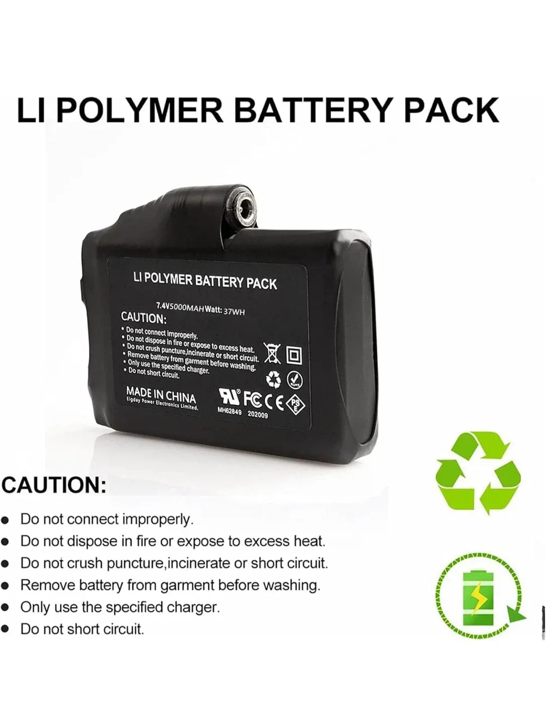 Li Polymer Battery Pack 7.4V 5000mAh 37Wh image indicator(5)