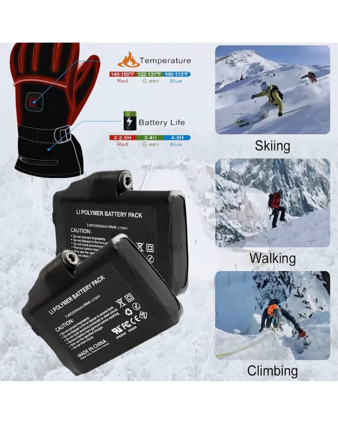 Li Polymer Battery Pack 7.4V 5000mAh 37Wh image indicator(4)