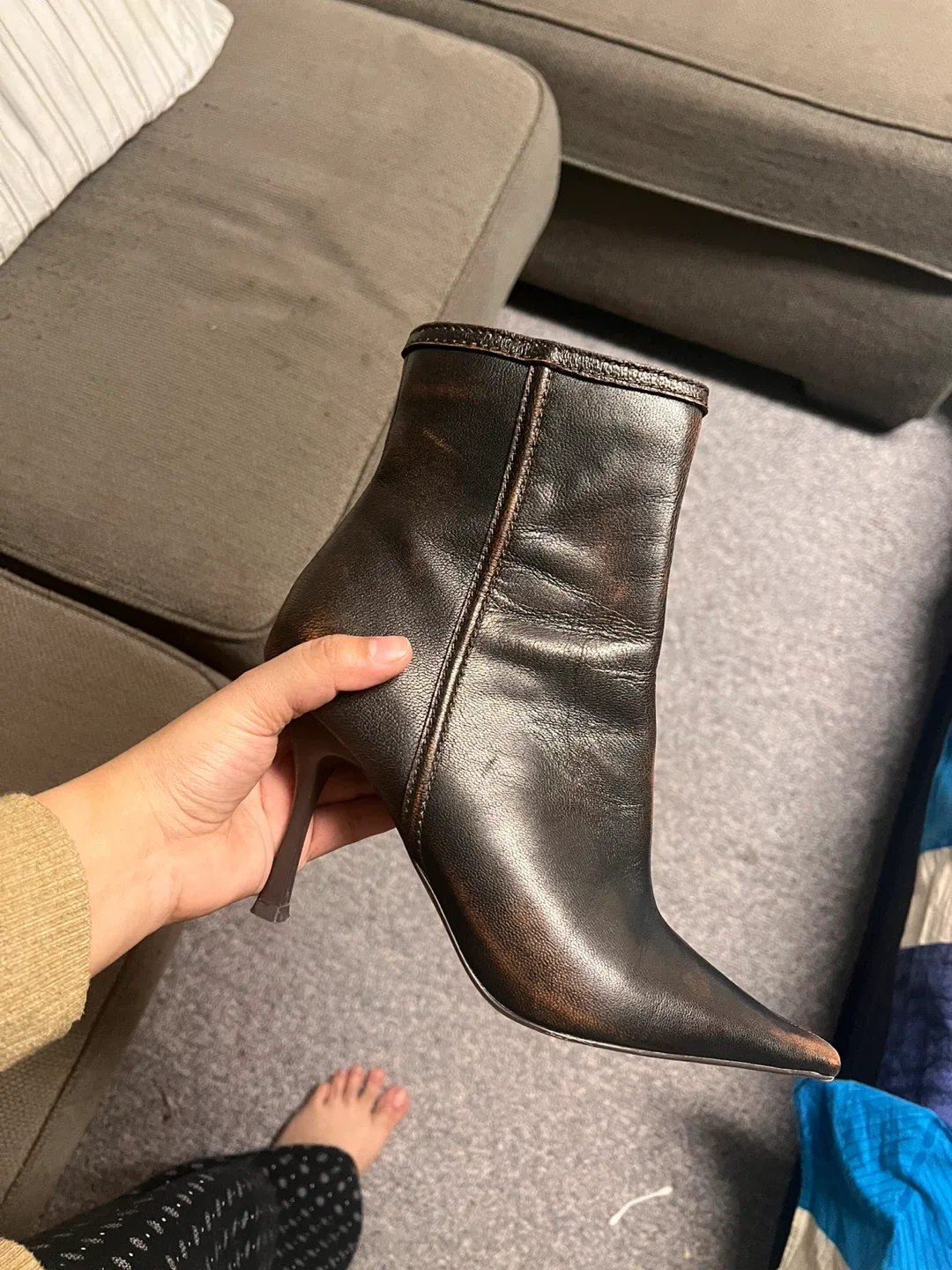 Steve Madden Leather Heeled Ankle Boots image indicator(2)