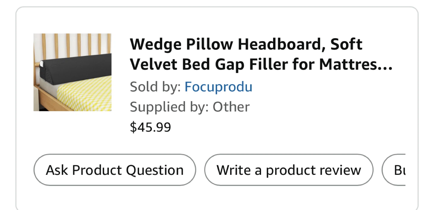 Black Velvet Bed Wedge Pillow Gap Filler - photo 4