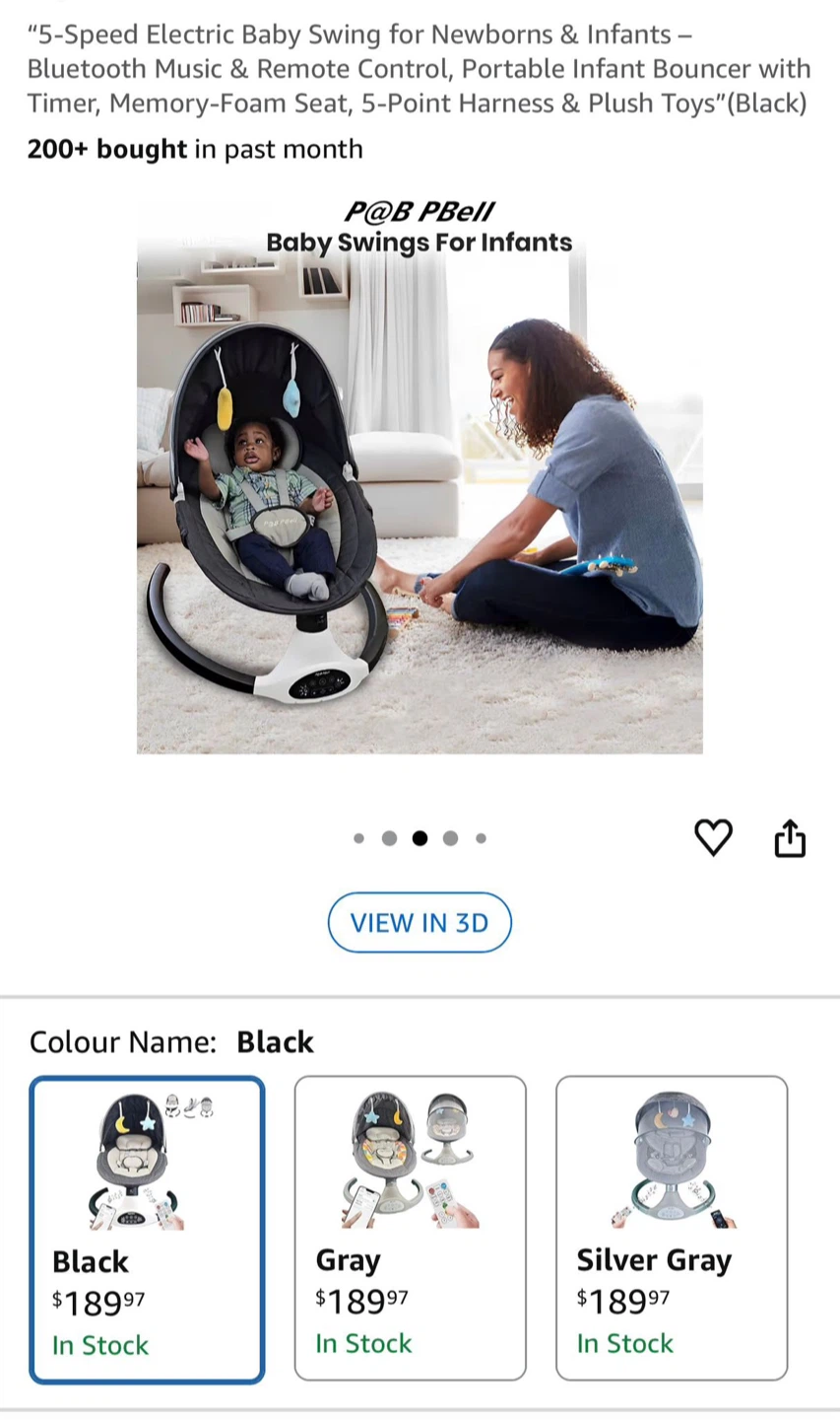 New- Electric Baby Swing - photo 5
