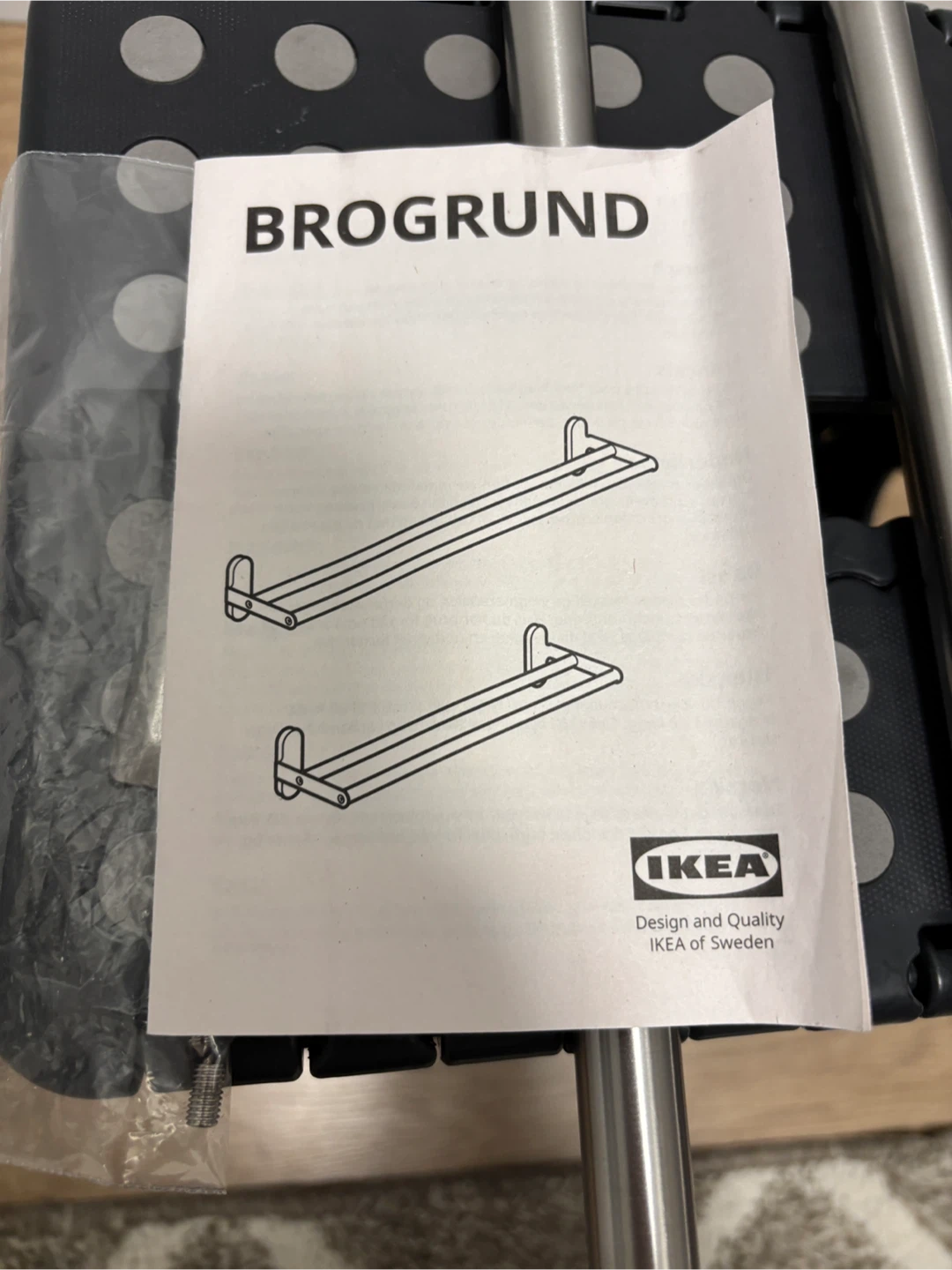 Ikea Brogrund Towel Rail - Stainless Steel - photo 4