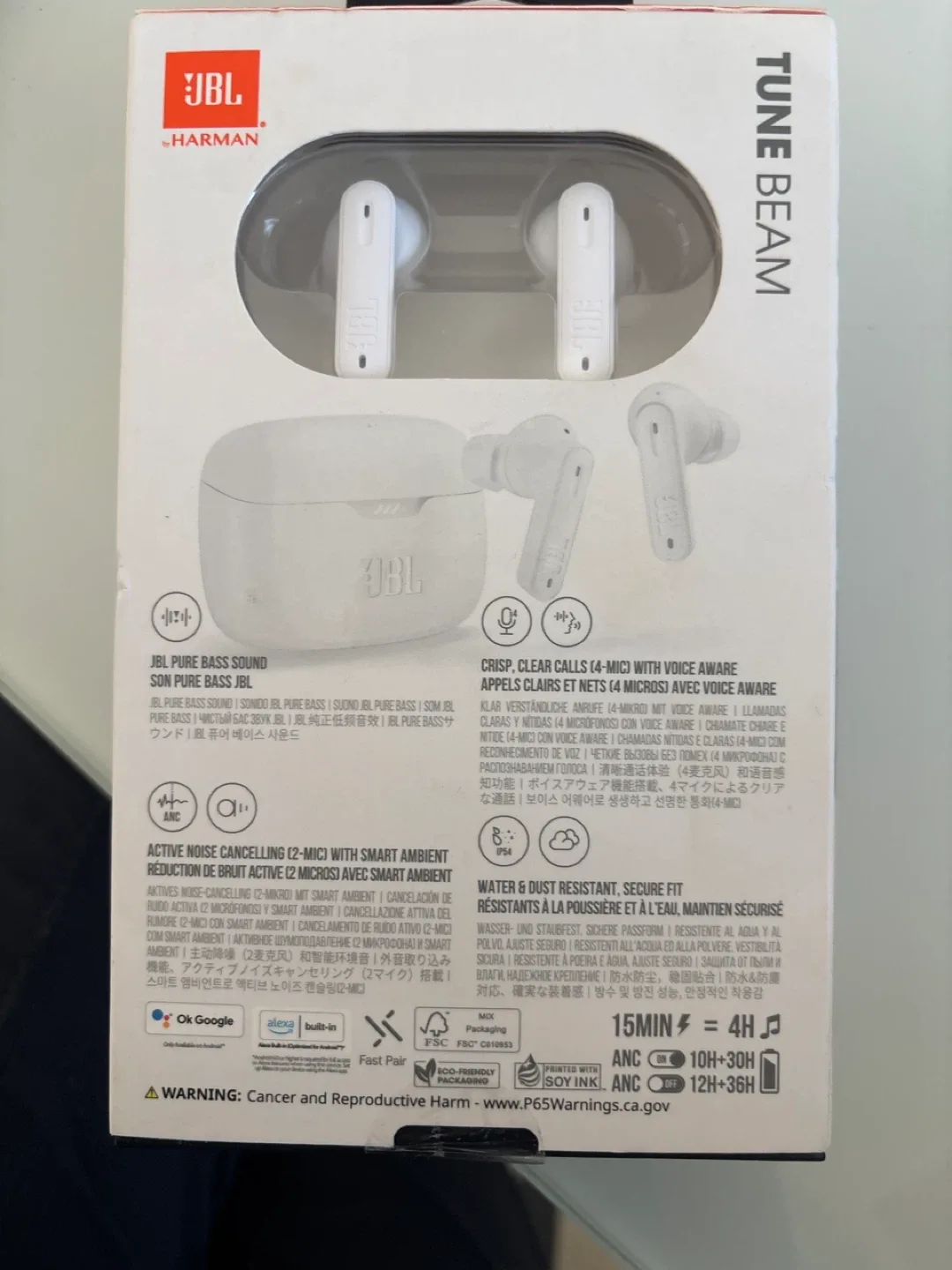 New JBL Tune Beam White Earbuds image indicator(2)