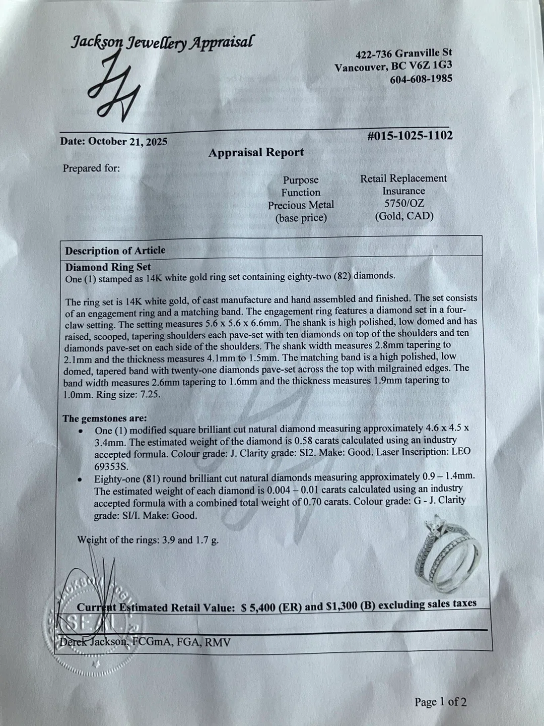 14k white gold & Real Diamond Wedding Ring Set image indicator(8)