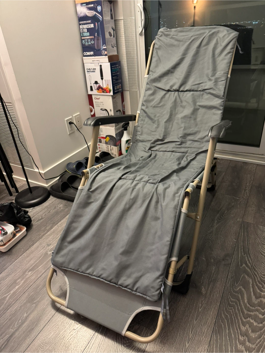 Grey Folding Reclining Chair - photo 2