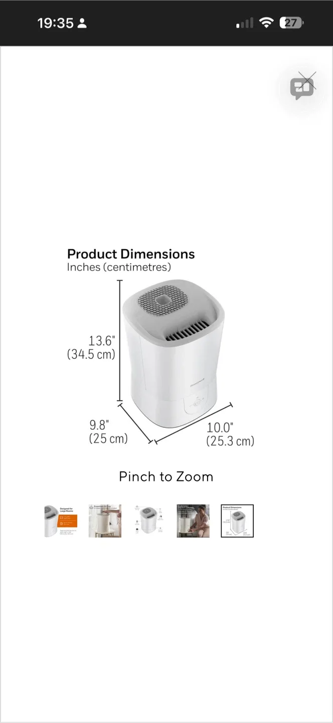 Honeywell HWM440WC Warm Mist Humidifier - Easy Top Fill image indicator(6)