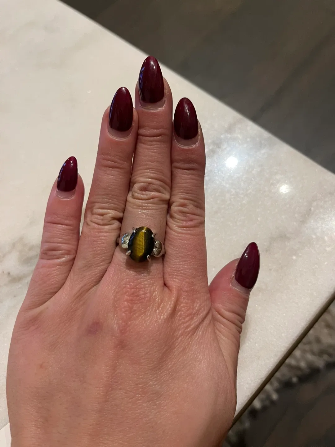 Tiger's Eye sterling silver ring