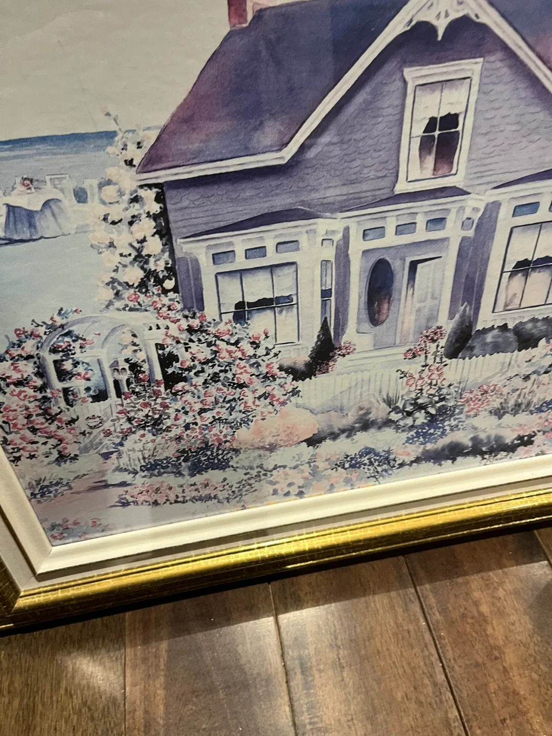 Framed House Print with Gold Frame 26.5X22.5 inches image indicator(3)