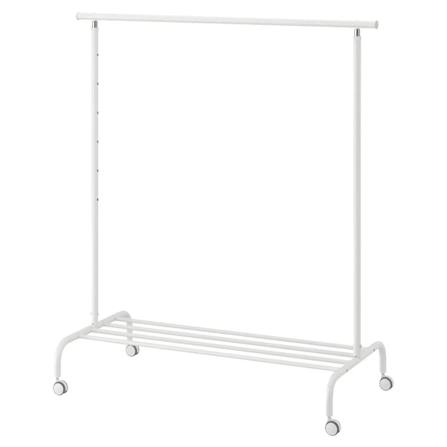 IKEA White Clothes Rack with Wheels thumbnail