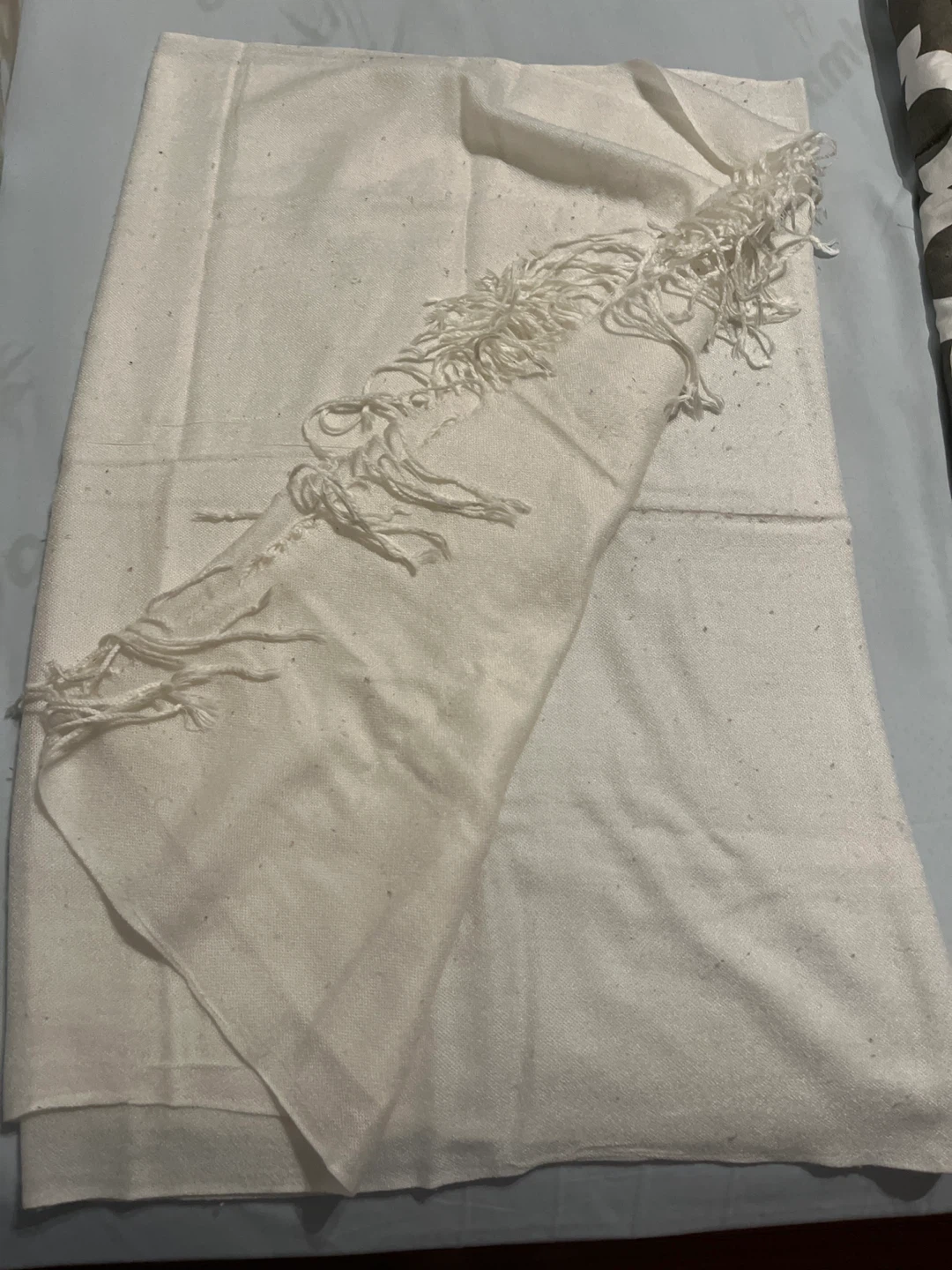 Off-White Scarf with Fringe