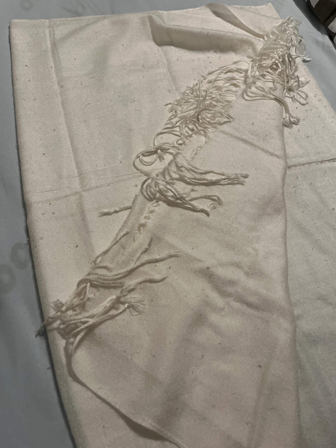 Off-White Scarf with Fringe - photo 2