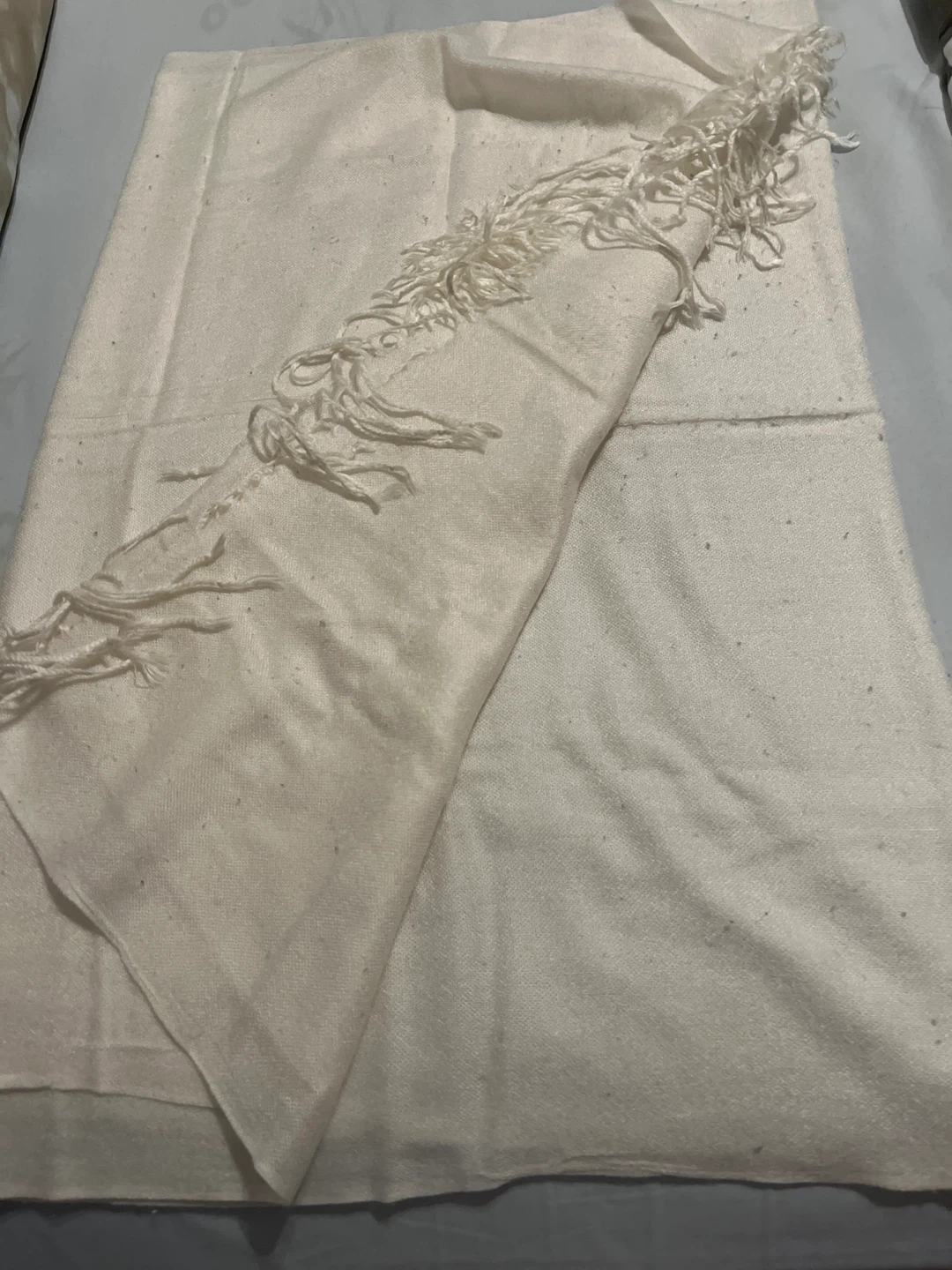 Off-White Scarf with Fringe - photo 3