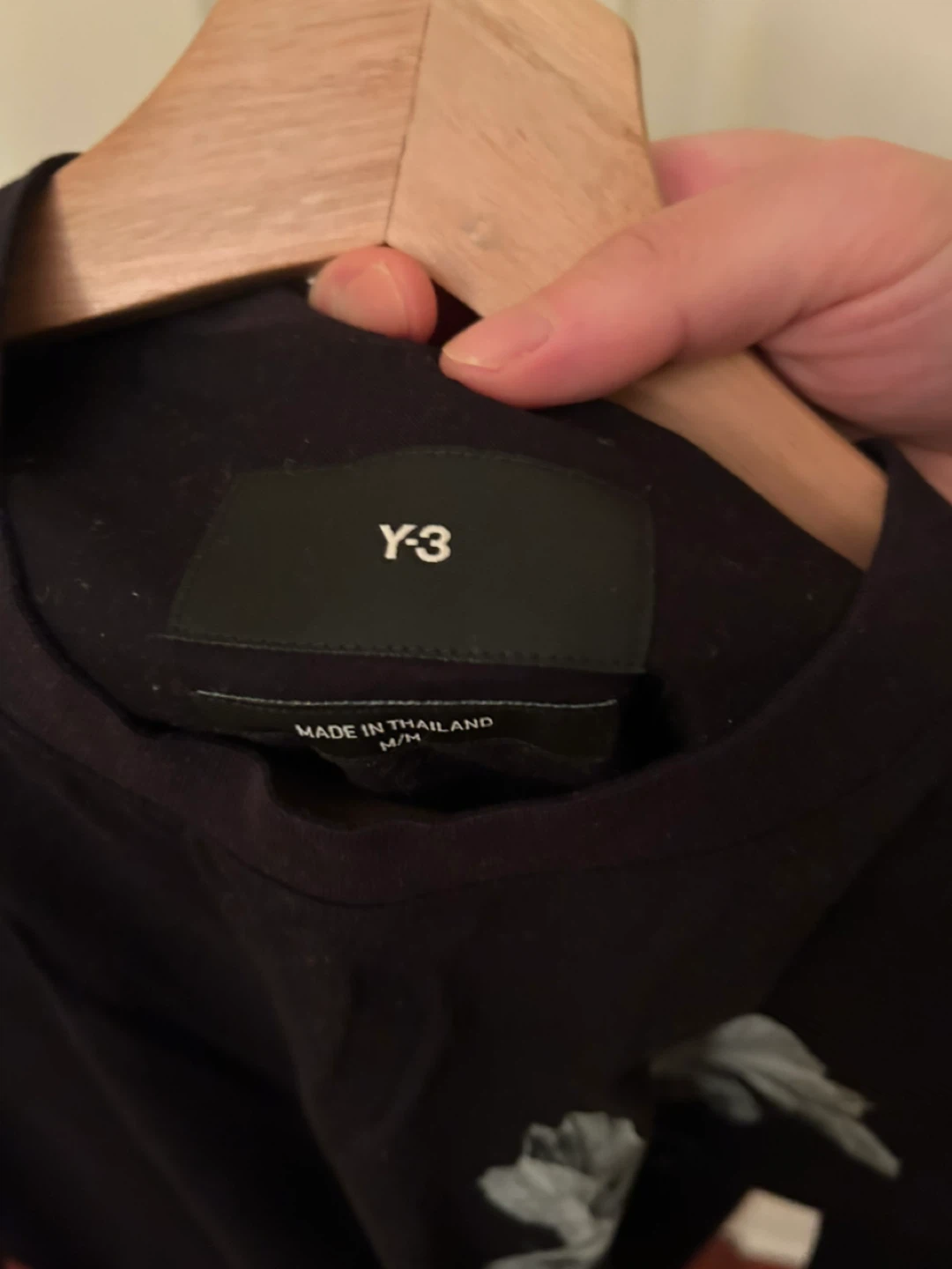 Y-3 Black Floral Long Sleeve - Size M/M - photo 4