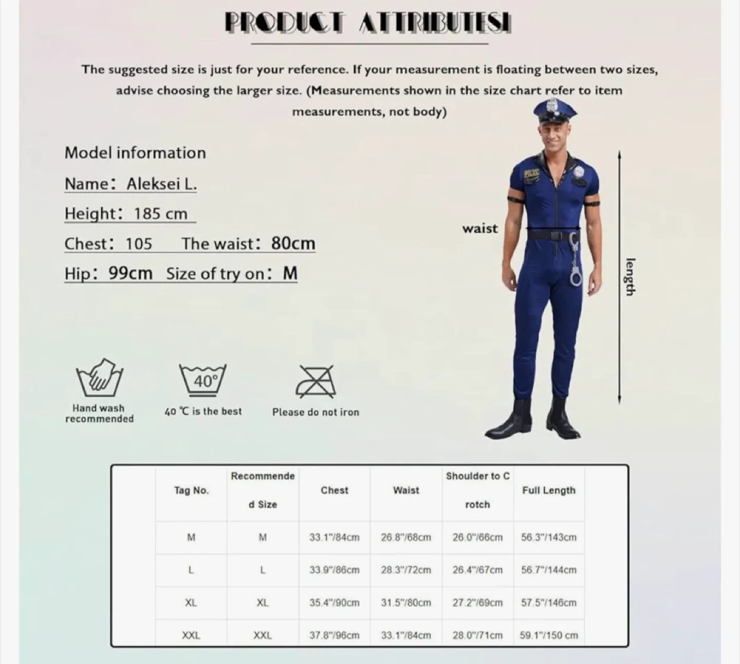 Police Officer Costume - Size L (unisex) image indicator(3)