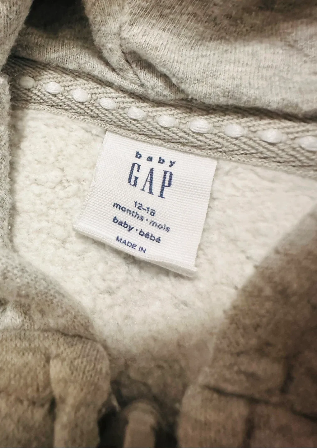 Baby Gap 12-18 Months Grey Zip-Up Hoodie image indicator(2)