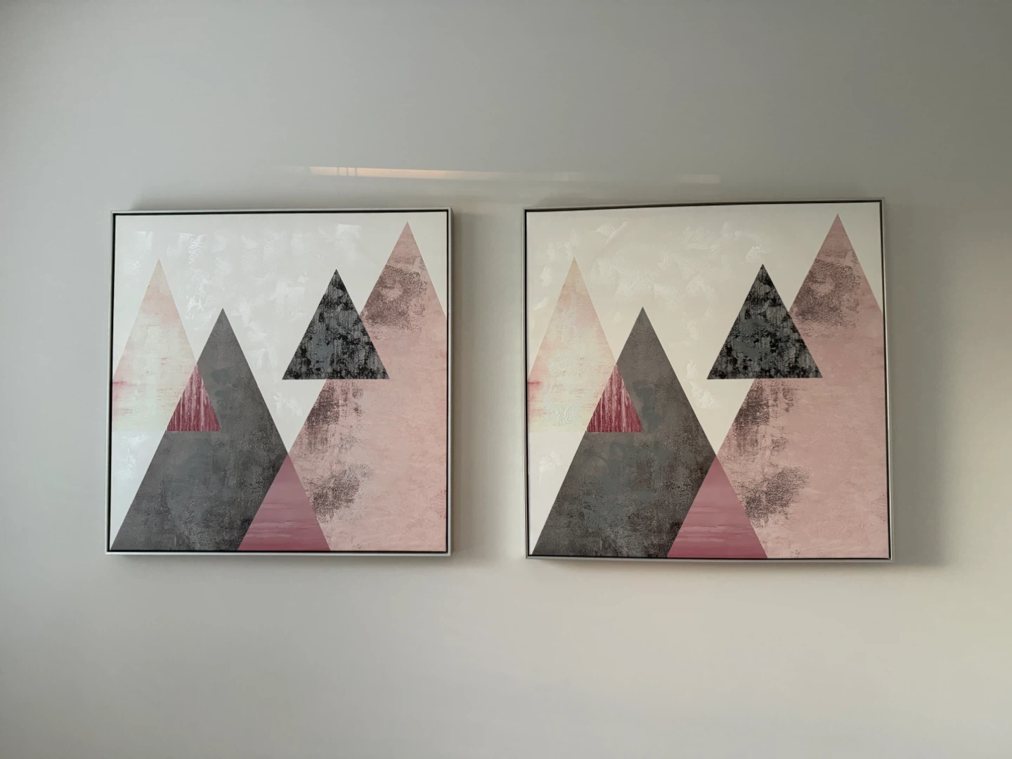 Framed Abstract Mountain Art - Set of 2