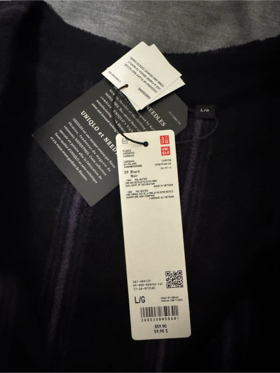Uniqlo x Needles Cardigan - Black, Size L image indicator(2)
